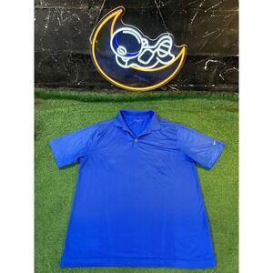 Nike Golf Dri-Fit Preppy Bright Blue‎ Golf Polo Short Sleeve Shirt Men's Size LG